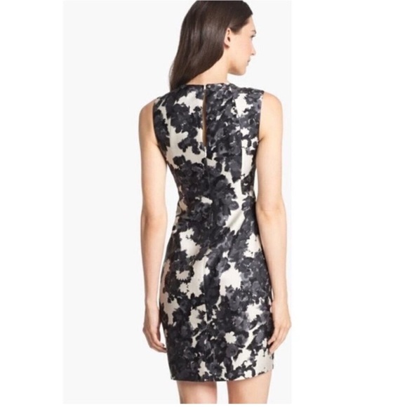 Kate Spade Leena Black White Gray Floral Dress Silk Sleeveless Sheath Size 4 - Picture 5 of 11
